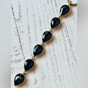 Loren Hope Sydney Y Gold Necklace, Blue Stones